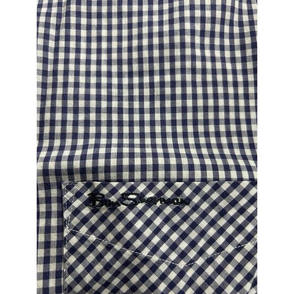 Men's Ben Sherman Heritage Button Down Shirt Sz XL Blue Check Long-Sleeve Pocket - Picture 5 of 7